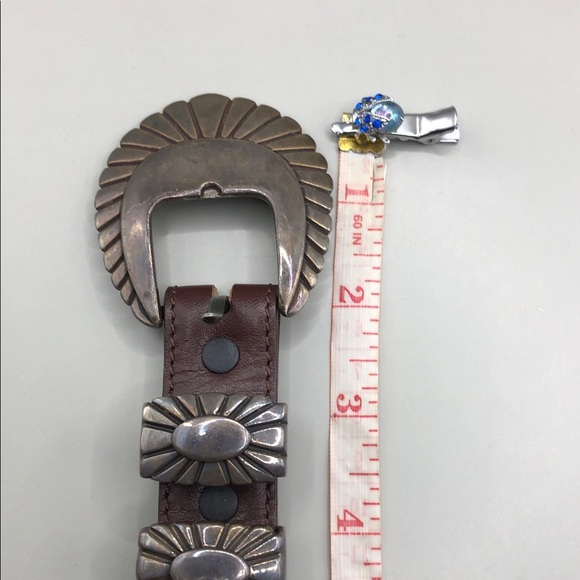 Alexander Kalifano Sterling Silver Belt Grain Leather sz 30  UNISEX Southwestern main image 6